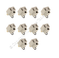 10 Eagle Gray 3-Prong Plug Outlet Cord Adapters Grounding Polarized 15A 419GY