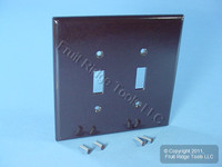 Leviton Brown JUMBO 2-Gang Toggle Switch Thermoset Cover Plastic Wallplate 85109