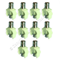 10 Leviton Almond Quickport Female BNC Video Jacks Fitting Nickel Plated 41084