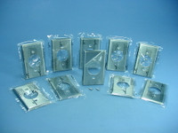 10 Cooper Wiring Devices Stainless Steel Receptacle Wallplates Single Outlet Cover 1.60" 93111
