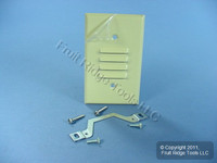 Leviton Scratched Ivory Aisle Metal Wallplate Accent Louver Light Cover 86080