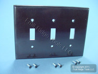 New Leviton Brown MIDWAY 3-Gang Toggle Switch Cover Wallplate Switchplate 80511