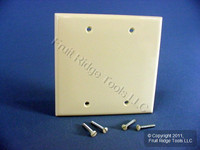 Leviton Almond 2-Gang Blank Box Mount Unbreakable Nylon Wallplate Cover 80725-A