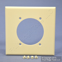 Leviton Light Almond 2.465" Power Outlet Cover 2-Gang Receptacle Wallplate 80530-T