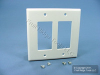 Leviton Midway White 2G Leviton Decora Plastic Wallplate GFCI GFI Cover 80609-W