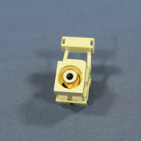 Leviton Quickport Almond RCA Stereo Audio Gold Jack White Stripe Barrel 40735-RWA