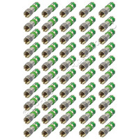 50 Green Leviton Compression F-Type Connectors Coaxial Cable Universal 40985-CPF