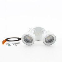 Satco 65-107 White LED 2-Head Outdoor Security Light Fixture 2000 Lumens 100W Equivalent