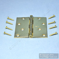 National Hardware #V512 Bright Brass Finish Steel 4" Removable Pin Cabinet Door Hinge N190-108