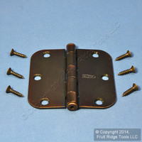 National Hardware #V512R5/8 Antique Bronze Steel Round Corner 3-1/2" Removable Pin Cabinet Door Hinge N336-909