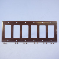 Leviton Brown RESIDENTIAL 6-Gang Decora Wallplate GFCI GFI Switch Cover 80436