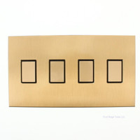 Lutron NT-KKKK-FB-SB 4-gang Nova T wallplate for use with Vareo switches
