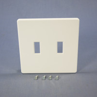 Lutron Fassada White 2-Gang MIDWAY Screwless Toggle Switch Cover Wall Plate FW-2-WH