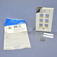 Leviton 6-Port 1-Gang Stainless Steel Quickport Wallplate with Designation ID Window 43080-1L6