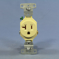 Hubbell Bryant Ivory COMMERCIAL Single Outlet Receptacle 20A 125V RR201I