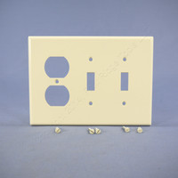 Leviton Almond Midway Duplex Receptacle Outlet Toggle Light Switch Cover Wallplate 80521-A