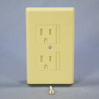Cooper Ivory Wheat 1-Gang Safety Duplex Outlet Cover Receptacle Wallplate Tamper Resistant TRW15V