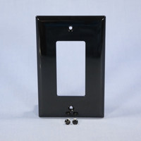 Cooper Black Decorator 1-Gang UNBREAKABLE Mid-Size Wallplate GFI GFCI Cover PJ26BK