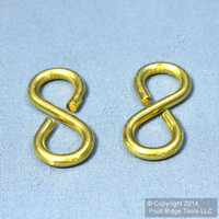 2 National Hardware #V2073 Solid Brass Hanging 1-1/8" Closed S-Hooks Light Duty N121-475