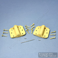 2 National Hardware #V125 Cabinet Door BakEnamel Brass Finish 3" Adjustable Spring Hinges N115-006