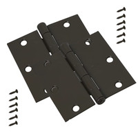 2 Oil Rubbed Bronze Steel 3-1/2" Removable Pin Cabinet Door Hinges N326-975