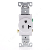 Eaton White Tamper Resistant Commercial Single Outlet Receptacle 20A TR1877W