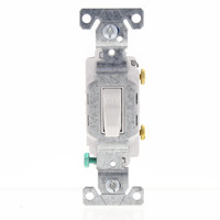 Eaton White COMMERCIAL Single Pole ON/OFF Toggle Light Switch 20A Bulk CS120W