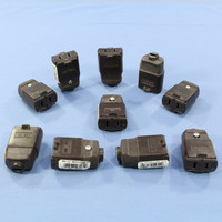 10 Leviton Brown Straight Blade Polarized Connector Plugs NEMA 1-15 15A 125V 102