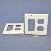 2 Cooper White Decorator GFCI GFI & Duplex Receptacle Thermoset Wallplate Outlet Covers 2157W