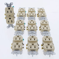 10 New Eaton Ivory COMMERCIAL Grade Outlet Receptacles NEMA 5-15R 15A 125V CR15V