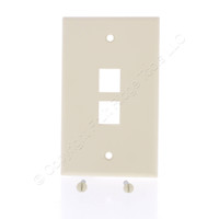 Leviton 40702-BI Ivory 1-Gang Flush Mount Quickport 2-Port Wallplate Cover