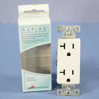 Cooper Aspire White Satin (Pale Gray) Decorator Receptacle Outlet 20A 9510WS