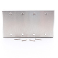 Morris 83844 4-Gang Non-Magnetic Stainless Steel Blank Cover Wallplate Box Mount