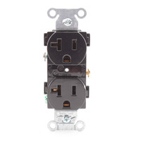 Hubbell CR20BLK Black 20A Duplex Receptacle Power Outlet Commercial Smooth Face