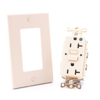 Hubbell GFRST83I Ivory 20A Self-Testing GFCI Outlet Receptacle Hospital Grade 5-20R