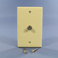 Leviton Ivory Cable Jack Wallplate F-Type Coaxial Video Connector Cover 40981-I