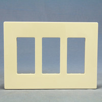 Cooper Light Almond 3-Gang Decorator Screwless UNBREAKABLE Mid-Size Wallplate GFI GFI Nylon Cover PJS263LA