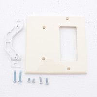 Leviton Almond Decora GFCI GFI Outlet Cover Blank Strap Mount Wall Plate 80708-A