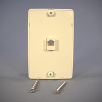 Cooper Light Almond 4-Conductor Telephone Jack Wall Mounting Plate Type 630A 3521-4LA