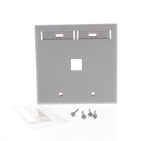 Leviton Gray Quickport 1-Port ID Window Flush Wallplate 2-Gang Cover High-Impact Plastic 42080-1GP