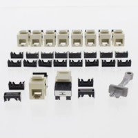 10 Leviton Almond Quickport 6-Wire Voice Phone Jacks RJ11 6P6C Telephone 41106-A