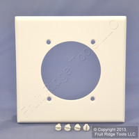 New Leviton White 2.465" Power Outlet Cover 2-Gang Receptacle Wallplate 80530-W