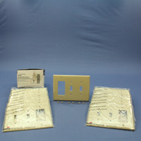 15 Cooper Ivory Mid-Size 3-Gang Decorator Toggle Combo Unbreakable Wallplates PJ226V