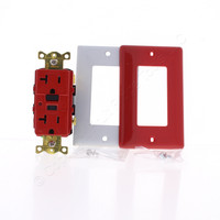 Hubbell Red Tamper Resistant Industrial Grade GFCI Receptacle Duplex Outlet 20A GFR5362RTR