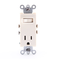 Leviton 5625-T Light Almond Decora Toggle Switch Receptacle Rocker Outlet 15A