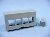 Leviton Gray Quickport 4-Port Cubicle Wallplate Data Faceplate Extra Deep 49900-EGA
