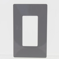 New Lutron Gray Screwless Designer 1-Gang Wallplate GFCI Gloss Finish CW-1-GR