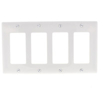 Hubbell White Standard Size 4-Gang Decorator Rocker Unbreakable Wallplate  Switchplate Cover NP264W