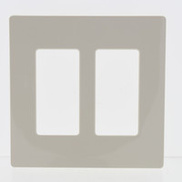 Lutron CW-2-LA Light Almond 2-Gang Screwless Decorator GFCI Wallplate Plastic Cover