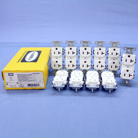 10 Hubbell White COMMERCIAL Duplex Receptacle Outlets NEMA 5-20 20A 125V CR20WHI